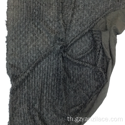 Black Teal Jacuqard Fabric สำหรับเครื่องแต่งกาย